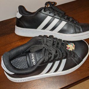 Adidas Grand Court sneakers Black w/ white stripes